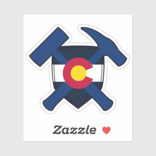 Sticker Marteaux de roche du géologue - drapeau de l'État (Feuille)