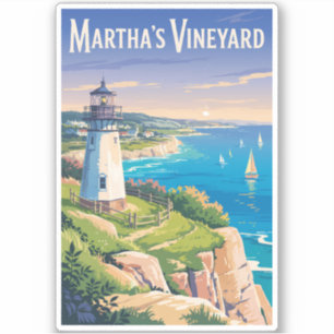 Sticker Martha’s Vineyard Massachusetts Lighthouse Travel