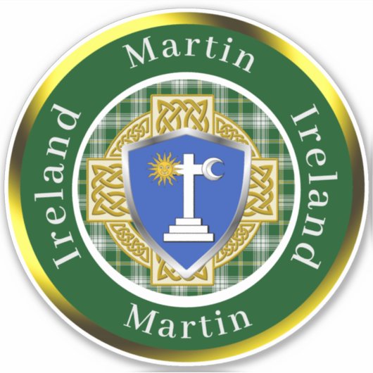 Sticker Martin Shield & Celtic Cross Personnalisé (Devant)