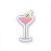 Sticker Martini au citron rose (Devant)