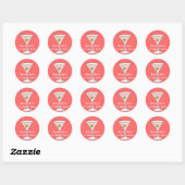 Sticker Martini rose (Feuille)