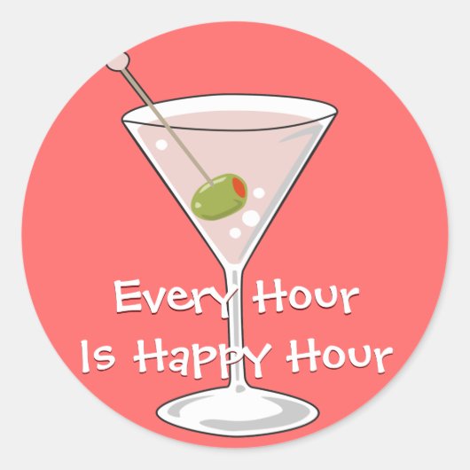 Sticker Martini rose (Devant)