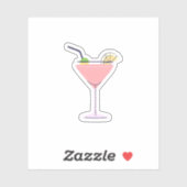 Sticker Martini rose (Feuille)