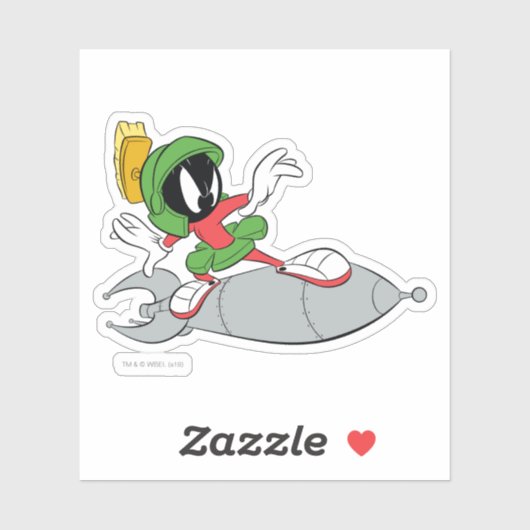 Sticker MARVIN MARTIAN™ Riding Rocket (Feuille)