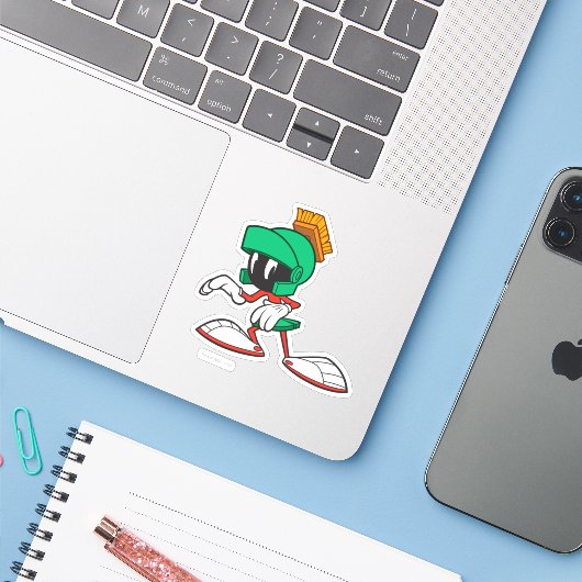 Sticker MARVIN MARTIAN™ Sneaking (Ordinateur portable avec iPhone)