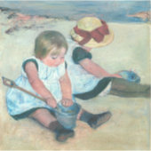 Sticker Mary Cassatt - Enfants jouant sur la plage (Devant)