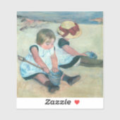 Sticker Mary Cassatt - Enfants jouant sur la plage (Feuille)