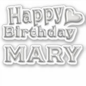 Sticker Mary Happy Birthday (Devant)