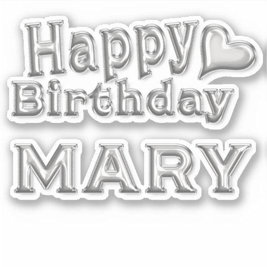 Sticker Mary Happy Birthday (Devant)