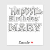 Sticker Mary Happy Birthday (Feuille)