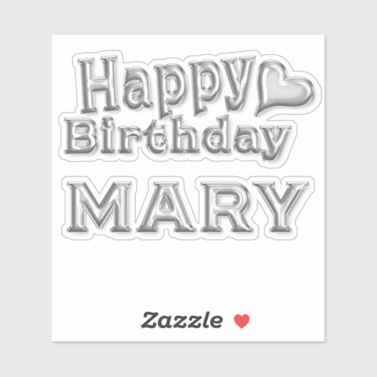 Sticker Mary Happy Birthday (Feuille)