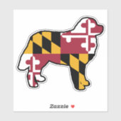 Sticker Maryland Drapeau Bernese Mountain Dog Silhouette (Feuille)
