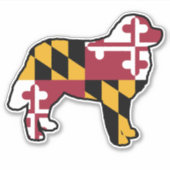 Sticker Maryland Drapeau Bernese Mountain Dog Silhouette (Devant)