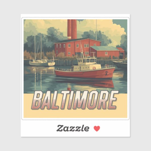 Sticker Maryland vintage Baltimore (Feuille)