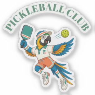 Sticker Mascotte de club de pickleball personnalisée pour