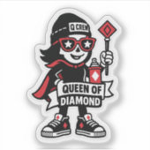 Sticker Mascotte de la rue Queen of Diamonds — Édition des (Devant)