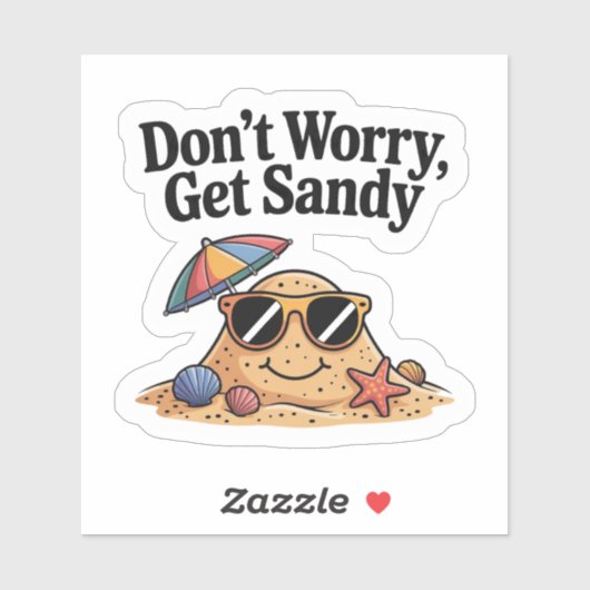 Sticker Mascotte de Sable Mignonne Ne T'inquiète Pas Devie (Feuille)