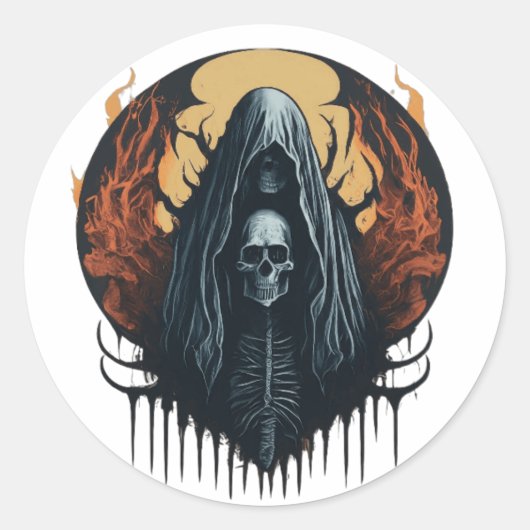 Sticker Mascotte Monstrous Ghost Metal Band (Devant)