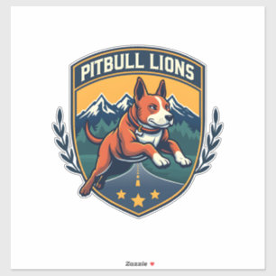 Sticker Mascotte vintage de sport de lions Pitbull Vecteur