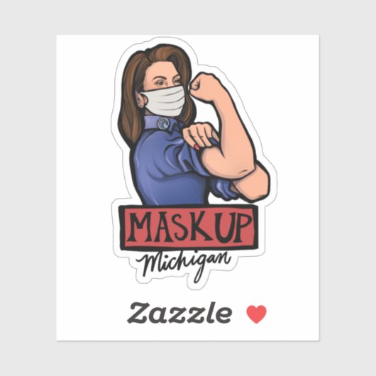 Sticker Mask Up Michigan Gretchen Whitmer Michigander (Feuille)