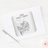 Sticker MASK Wit Zilver Feest (Envelop)
