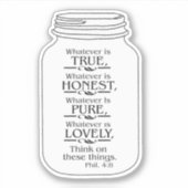 Sticker Mason jar quoi que ce soit....sticker (Devant)