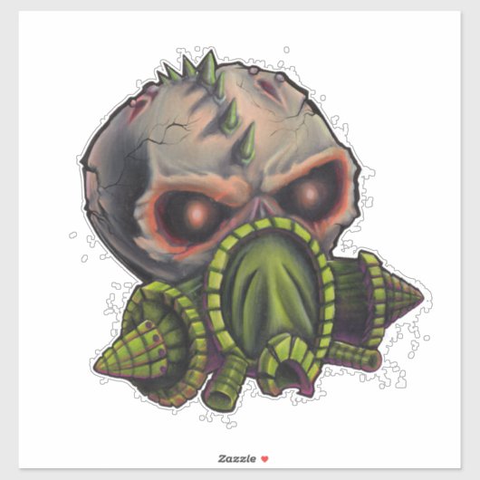Sticker Masque à gaz Crâne II (Feuille)