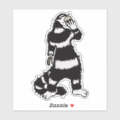 Sticker Masque de crâne de chat bizarre gothique (Feuille)