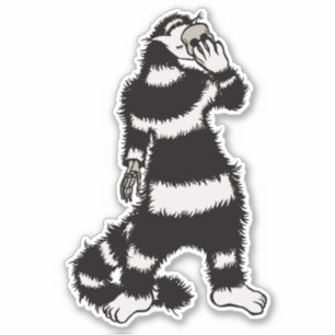 Sticker Masque de crâne de chat bizarre gothique