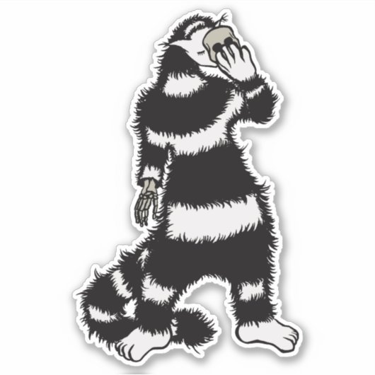 Sticker Masque de crâne de chat bizarre gothique (Devant)
