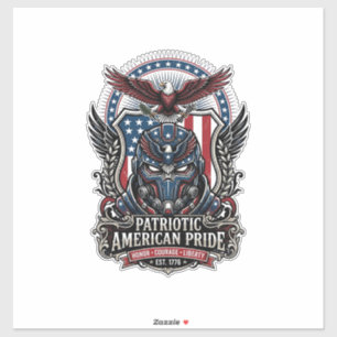 Sticker Masque de gardien patriotique inspiré de la libert