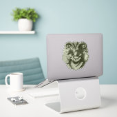 Sticker Masque de Gargouille 4 (Ordinateur portable sur le bureau)