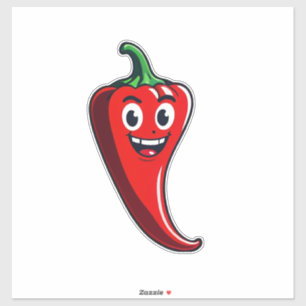 Sticker Masque de poivre de feu de dessin animé avec visag