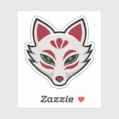 Sticker Masque de renard Kitsune (Feuille)