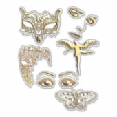 Sticker masque d'or face ange papillon clipart (Devant)