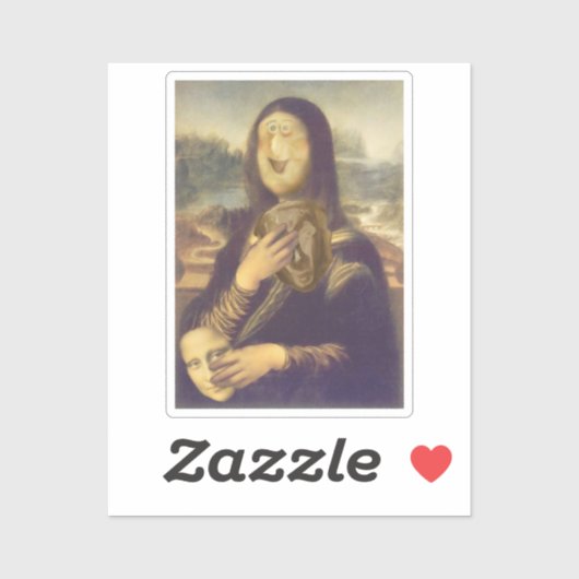 Sticker Masque indécis Mona Lisa (Feuille)