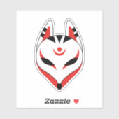 Sticker Masque japonais Kitsune Fox (Feuille)