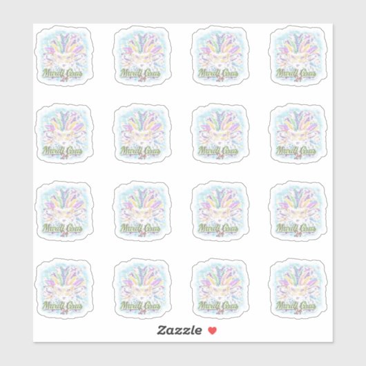 Sticker Masque Mardi Gras ! (Feuille)
