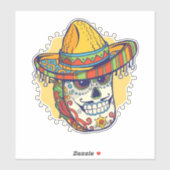 Sticker Masqué mexicain Taco Funny (Feuille)