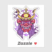 Sticker Masque Oni et crâne (Feuille)