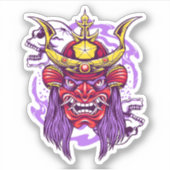 Sticker Masque Oni et crâne (Devant)
