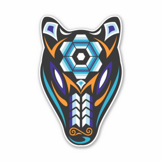 Sticker Masque Ours Huichol (Devant)