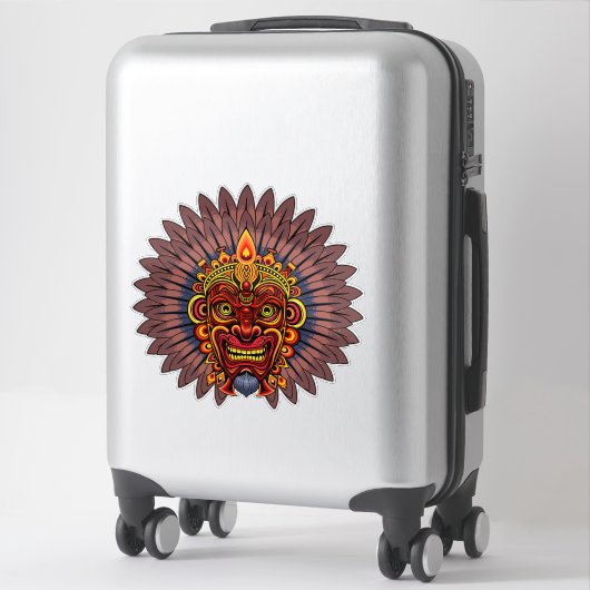 Sticker Masque rituel du roi guerrier tribal (Sur valise)
