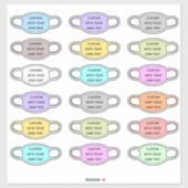 Sticker Masque Visage Texte Personnalisé Formé (Feuille)