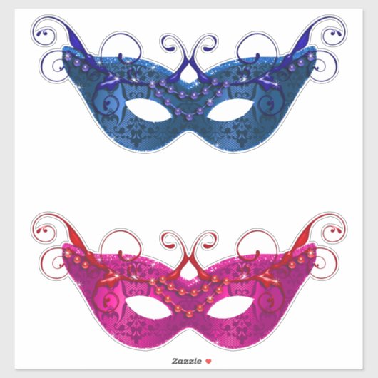 Sticker Masques de Mari Gras (Feuille)