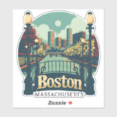 Sticker Massachusetts de Boston (Feuille)
