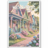 Sticker Massachusetts de Martha's Vineyard Illustration Re (Devant)