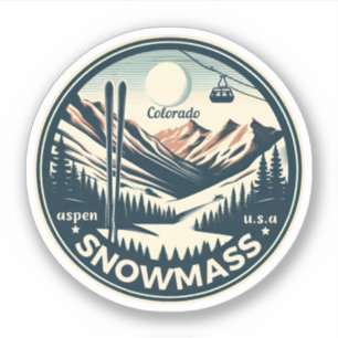 Sticker Masse de neige d'Aspen   Colorado Ski, Cadeaux de