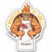 Sticker Master Fête des pères grill Cadeau BBQ Chef Papa (Recto)