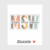 Sticker Master Social Worker MSW Graduation, Travail socia (Feuille)